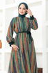 Belted Dress END5435 Emerald - Thumbnail