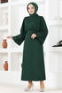 Belted Dress END5439 Emerald - Thumbnail