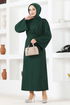 Belted Dress END5439 Emerald - Thumbnail