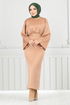 Belted Dress END5439 Latte - Thumbnail