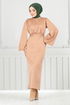 Belted Dress END5439 Latte - Thumbnail