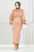 Belted Dress END5439 Latte - Thumbnail