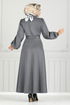 Belted Dress END5565 Anthracite - Thumbnail