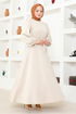 Belted Dress END5565 Beige - Thumbnail