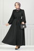 Belted Dress END5565 Black - Thumbnail