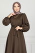 Belted Dress END5565 Brown - Thumbnail