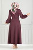 Belted Dress END5565 Damson - Thumbnail