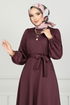 Belted Dress END5565 Damson - Thumbnail