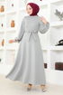 Belted Dress END5565 Grey - Thumbnail