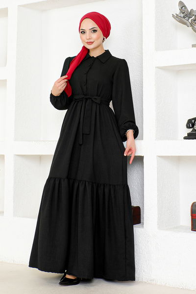 HBS - Belted Dress HBS3025 Black