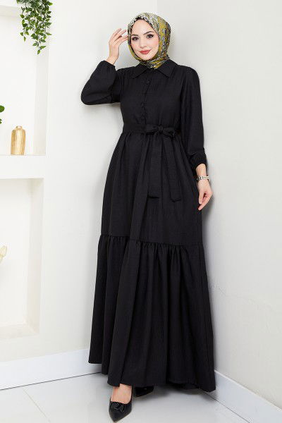 HBS - Belted Dress HBS3025 Black