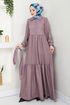 Belted Dress HBS3025 Dark Lilac - Thumbnail