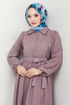 Belted Dress HBS3025 Dark Lilac - Thumbnail