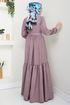 Belted Dress HBS3025 Dark Lilac - Thumbnail