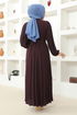 Belted Dress HBS9897 Damson - Thumbnail