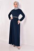 Belted Dress Indigo ASM2582 - Thumbnail