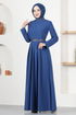 Belted Dress Indigo ASM2611 - Thumbnail