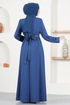 Belted Dress Indigo ASM2611 - Thumbnail