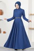 Belted Dress Indigo ASM2611 - Thumbnail