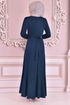 Belted Dress Indigo KBR5078 - Thumbnail