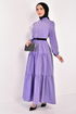 Belted Dress Lilac ASM2613 - Thumbnail