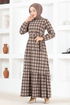 Belted Dress MSL1133 Brown - Thumbnail