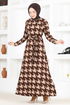 Belted Dress MSL1144 Brown - Thumbnail