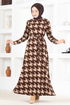 Belted Dress MSL1144 Brown - Thumbnail