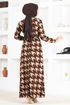 Belted Dress MSL1144 Brown - Thumbnail