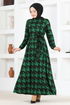 Belted Dress MSL1144 Green - Thumbnail