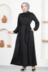 Belted Dress MSL1147 Black - Thumbnail