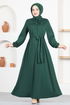 Belted Dress MSL1147 Emerald - Thumbnail