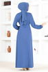 Belted Dress MSL1147 Indigo - Thumbnail