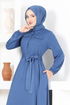 Belted Dress MSL1147 Indigo - Thumbnail