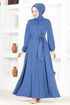 Belted Dress MSL1147 Indigo - Thumbnail