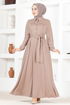 Belted Dress MSL1147 Mink - Thumbnail