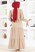 Belted Dress MSL1554 Mink - Thumbnail