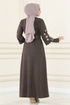 Belted Dress MSL1610 Brown - Thumbnail