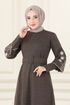 Belted Dress MSL1610 Brown - Thumbnail