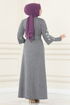 Belted Dress MSL1610 Grey - Thumbnail