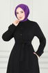 Belted Dress MSL193 Black - Thumbnail