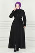 Belted Dress MSL193 Black - Thumbnail