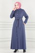 Belted Dress MSL193 Navy blue - Thumbnail