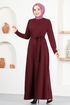 Belted Dress MSL2019 Burgundy - Thumbnail