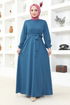 Belted Dress MSL202 Indigo - Thumbnail