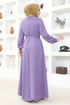 Belted Dress MSL202 Lilac - Thumbnail