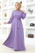 Belted Dress MSL202 Lilac - Thumbnail