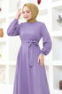 Belted Dress MSL202 Lilac - Thumbnail