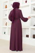 Belted Dress MSL205 Damson - Thumbnail