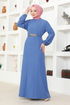 Belted Dress MSL205 Indigo - Thumbnail